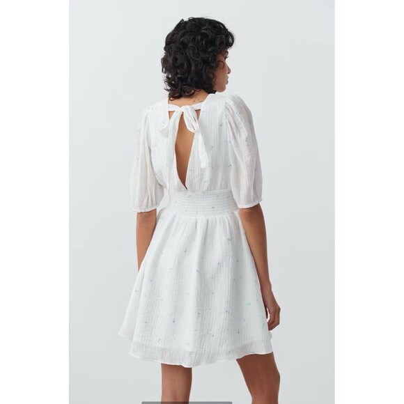 Gina Tricot  Size 36/ US size 4 White Knee-Length Sheath Dress Long Sleeve - Picture 3 of 16